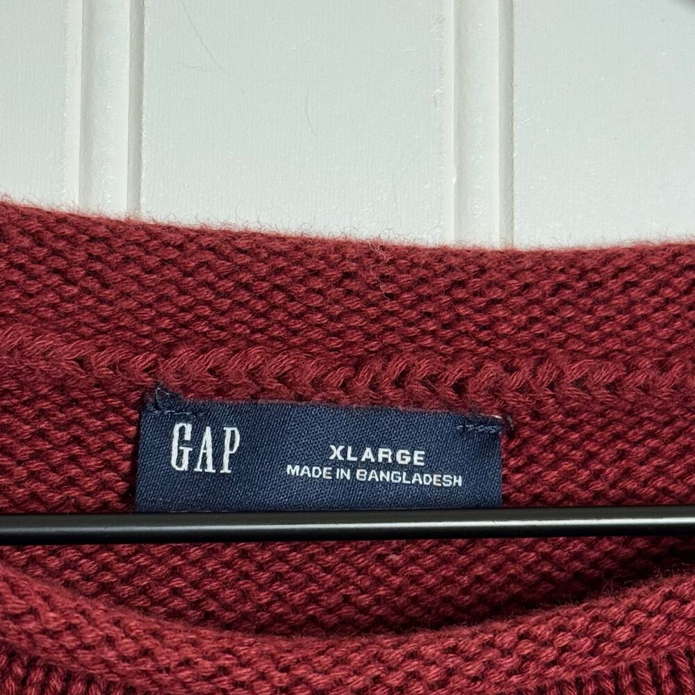 Gap Shrunken Roll Neck Red Knit Women’s Sweater 100% Cotton Size XL - Picture 7 of 11